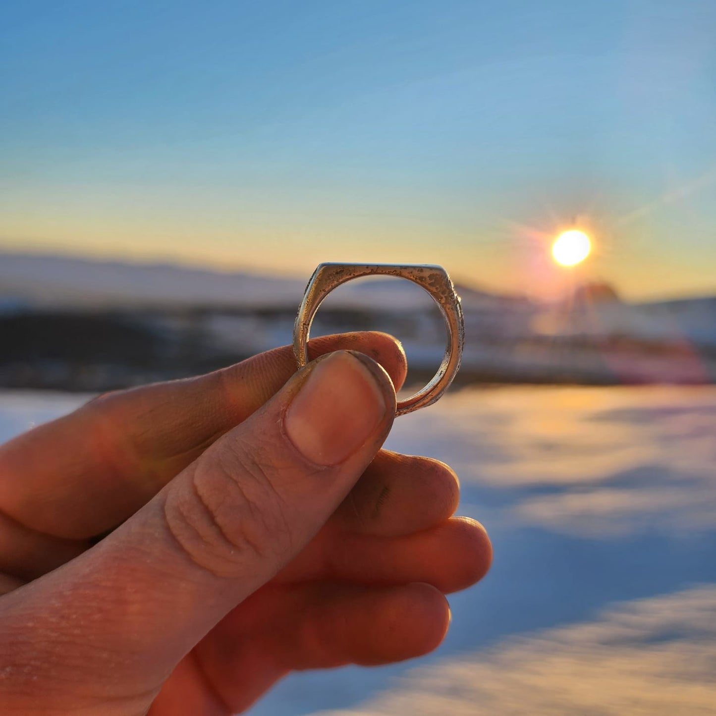 Vestfold Signet Ring - Sandcasted Sterling Silver