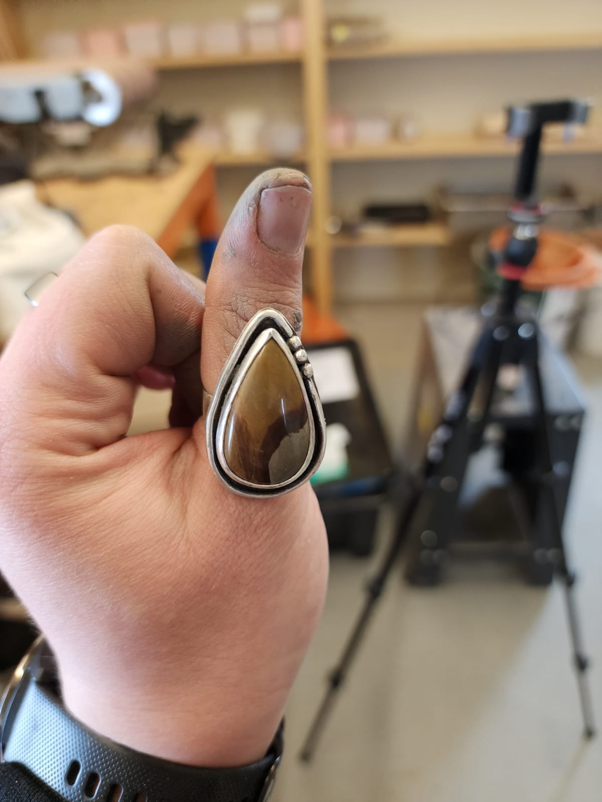 Eastern Ridge - Polychrome Jasper Ring - Size 9