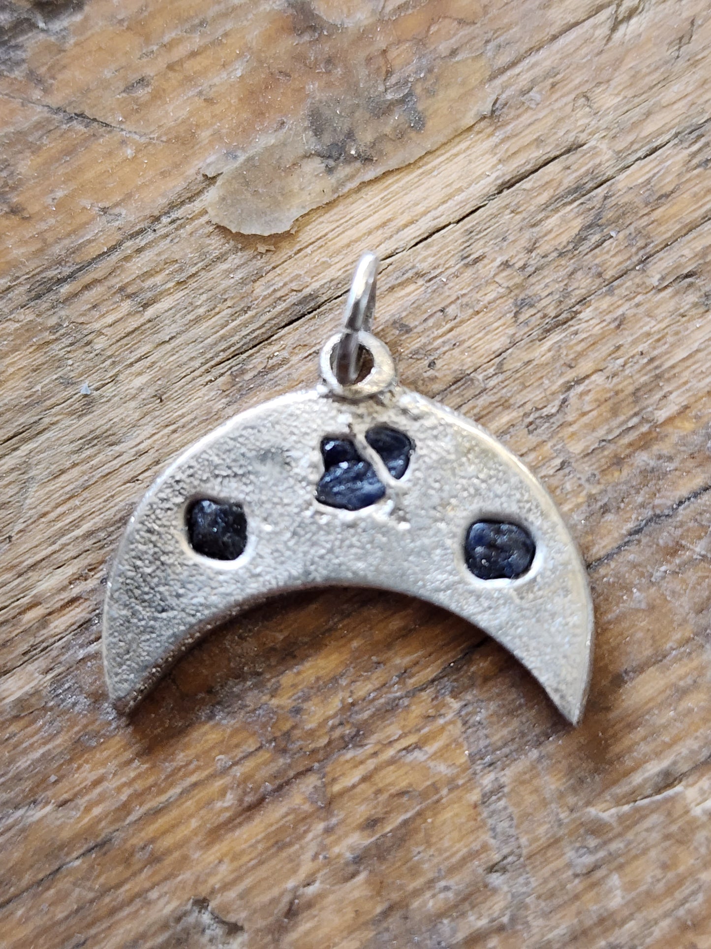 Sandcasted Half Moon Pendant