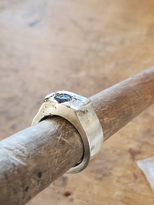 Custom Sandcasted Sapphire Ring - For Greg