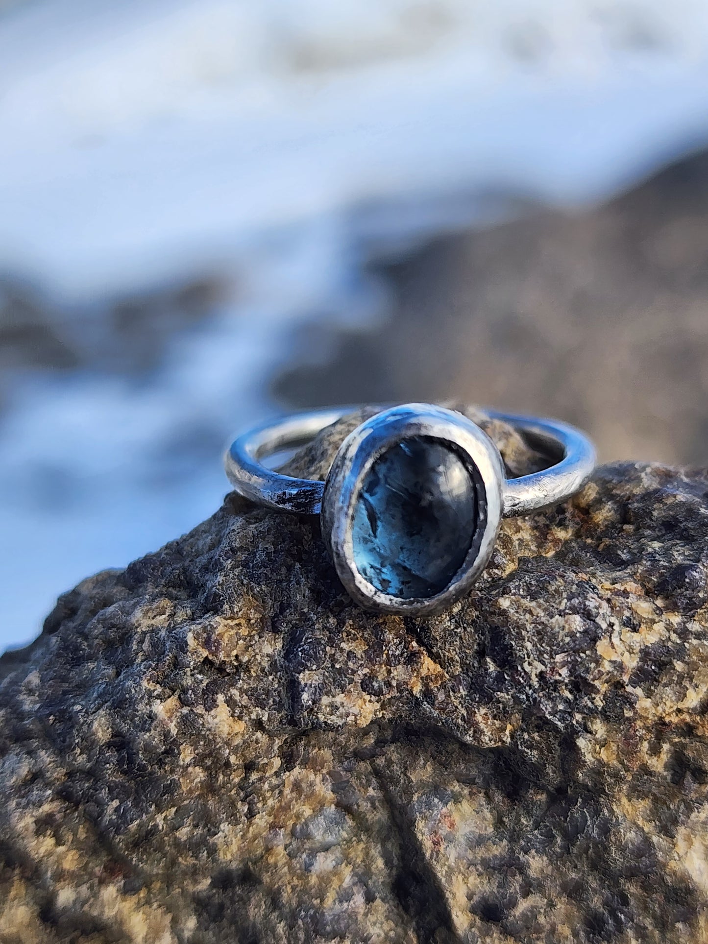 Teal Moss Kyanite Ring - Size 6.5/M 1/2 - For Cam