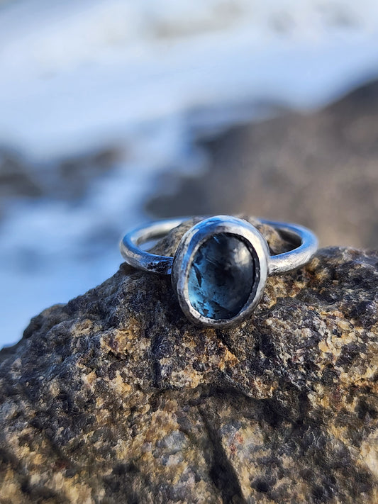 Teal Moss Kyanite Ring - Size 6.5/M 1/2 - For Cam